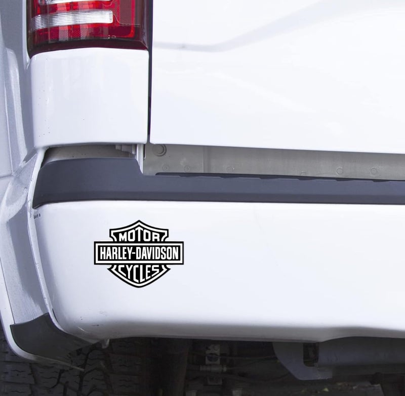 f&b decals Motorcycle bar and Shield Design Sticker Vinyl Decal #2 Piece Moto HD Club 3.5"x4.5" (Black/White) - Image 2